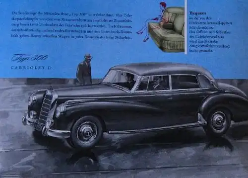 Mercedes-Benz 6 Zylinder Modellprogramm 1954 Automobilprospekt (8829)