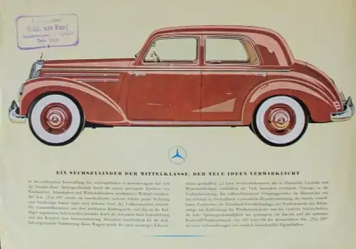 Mercedes-Benz 220 Modellprogramm 1951 Gotschke Automobilprospekt (8832)