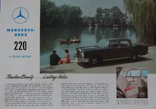 Mercedes-Benz 220 Modellprogramm 1962 Automobilprospekt (8837)