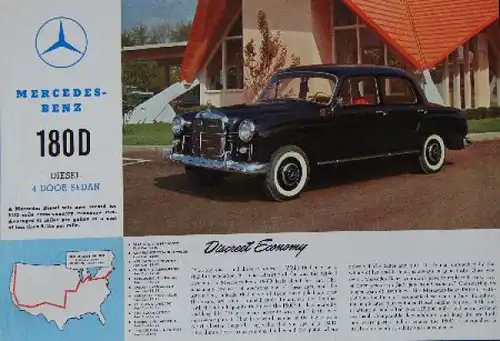 Mercedes-Benz 180 D Modellprogramm 1960 Automobilprospekt (8840)