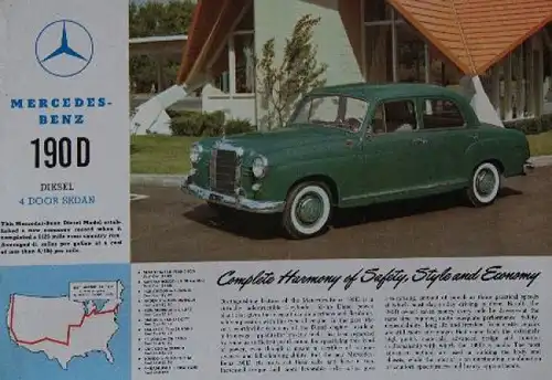 Mercedes-Benz 190 D Modellprogramm 1960 Automobilprospekt (8841)