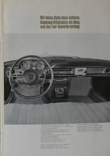 Mercedes-Benz Taxi Modellprogramm 1967 Automobilprospekt (8882)