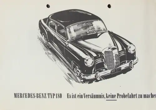 Mercedes-Benz 180 Modellprogramm 1954 "Die Vorzüge des 180" Automobilprospekt (8903)