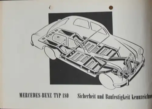 Mercedes-Benz 180 Modellprogramm 1954 "Die Vorzüge des 180" Automobilprospekt (8903)