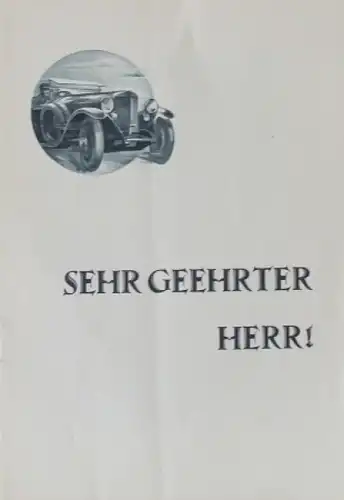 Mercedes-Benz Modellprogramm 1924 "Sehr geehrter Herr" Automobilprospekt (8904)