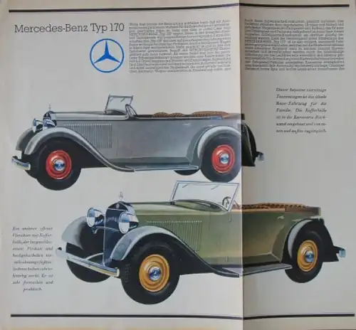 Mercedes-Benz 170 Modellprogramm 1935 Automobilprospekt (8927)