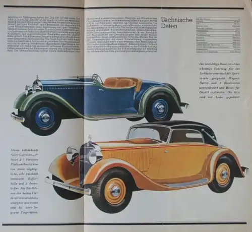 Mercedes-Benz 170 Modellprogramm 1935 Automobilprospekt (8927)