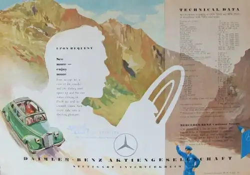 Mercedes-Benz 170 S-D Modellprogramm 1953 Liska Automobilprospekt (8929)