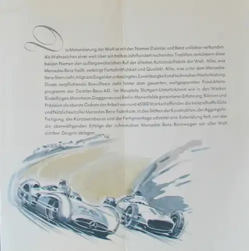 Mercedes-Benz Modellprogramm 1958 Automobilprospekt (8940)