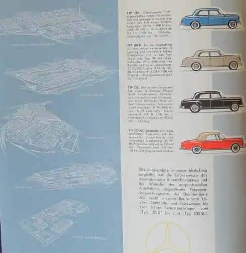 Mercedes-Benz Modellprogramm 1958 Automobilprospekt (8940)