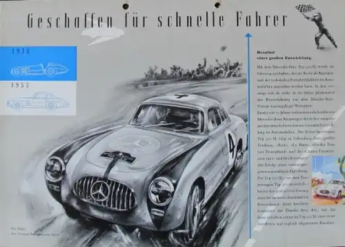 Mercedes-Benz 300 SL Modellprogramm 1955 original Automobilprospekt (8945)