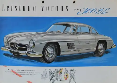 Mercedes-Benz 300 SL Modellprogramm 1955 original Automobilprospekt (8945)