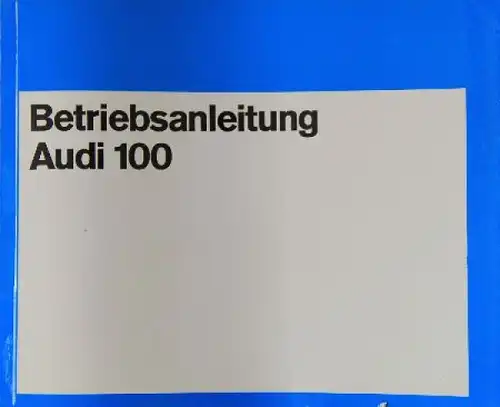 Audi 100 Betriebsanleitung 1972 (8954)