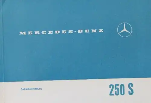 Mercedes-Benz 250 S 1969 Betriebsanleitung (8998)