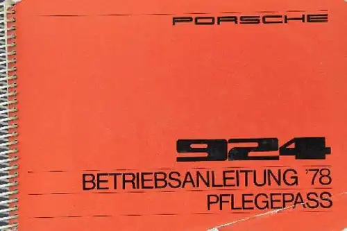 Porsche 924 Betriebsanleitung 1978 (9024)