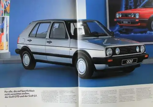 Volkswagen Golf Modellprogramm 1987 Automobilprospekt (9072)