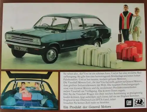 Vauxhall Viva Estate Modellprogramm 1969 Automobilprospekt (9073)