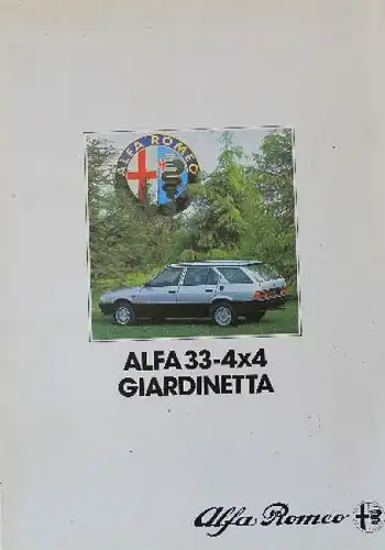Alfa Romeo Alfa 33 4x4 Gardinetta Modellprogramm 1986 Automobilprospekt (9084)