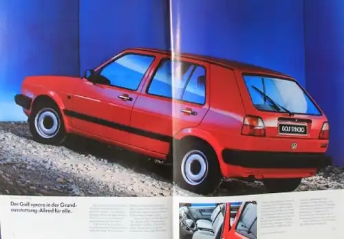 Volkswagen Golf Synchro Modellprogramm 1988 Automobilprospekt (9095)