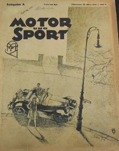 "Motor & Sport" Motor-Zeitschrift Pössneck 1931 (9197)
