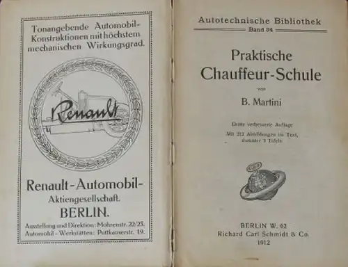 Martini "Praktische Chauffeurschule" Fahrzeugtechnik 1912 (9333)