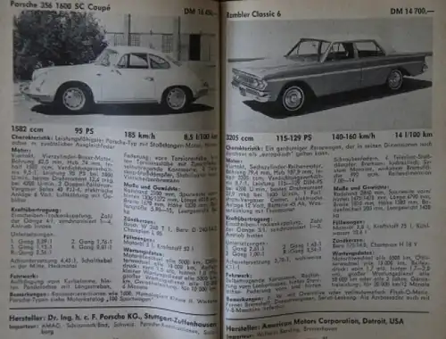 "Motorkatalog - 100 Autos" Automobil-Jahrbuch 1963 (9338)
