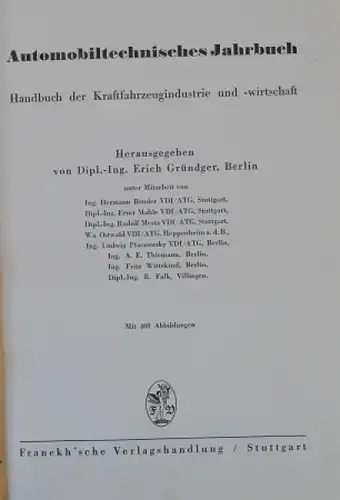 Gründger "Automobiltechnisches Jahrbuch" Automobil-Jahrbuch 1936 (9349)