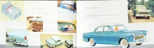 Simca Versailles Modellprogramm 1956 Automobilprospekt (0213)