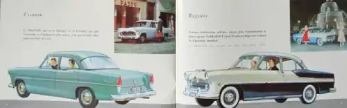 Simca Versailles Modellprogramm 1956 Automobilprospekt (0213)