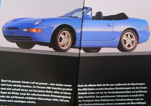Porsche 968 Modellprogramm 1991 Automobilprospekt (9523)