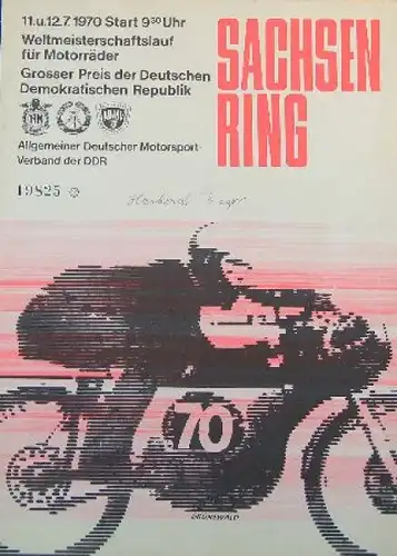 "Sachsenringrennen" Hohenstein Juli 1970 Rennprogramm (9592)