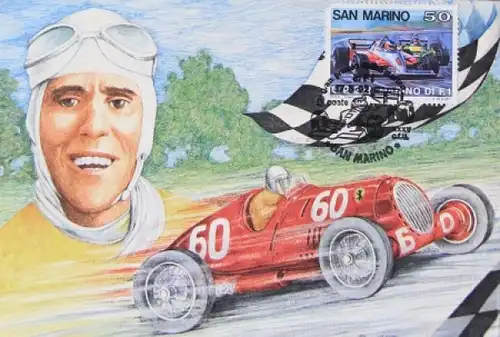 Ferrari Postkarte Tazio Nuvolari 1992 limitierte Edition Ferrariclub (0336)