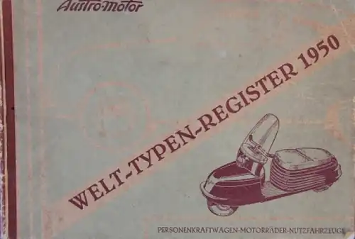 Austro Motor "Welttypenregister 1950" Fahrzeug-Jahrbuch (9618)