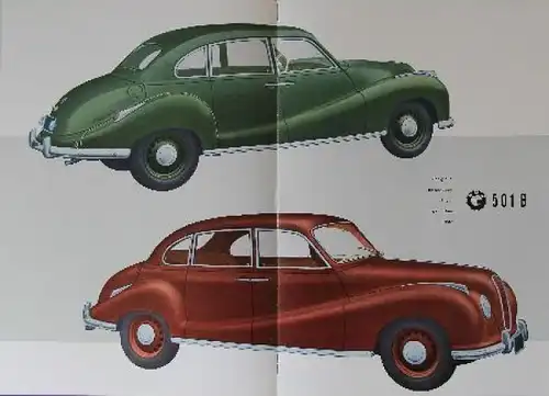 BMW 501 B Modellprogramm 1955 Automobilprospekt (0380)