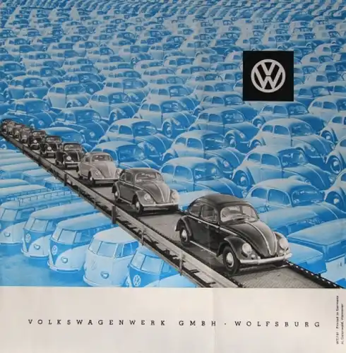 Volkswagen Modellprogramm 1961 "Straßen der Vernunft" Automobilprospekt (0850)