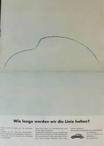 Volkswagen Käfer Modellprogramm 1964 "Wie lange werden wir die Linie halten?" Automobilprospekt (0852)