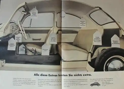 Volkswagen Käfer Modellprogramm 1964 "Wie lange werden wir die Linie halten?" Automobilprospekt (0852)