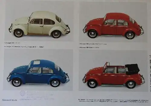 Volkswagen Käfer Modellprogramm 1964 "Was ist neu am VW 1200?" Automobilprospekt (0862)