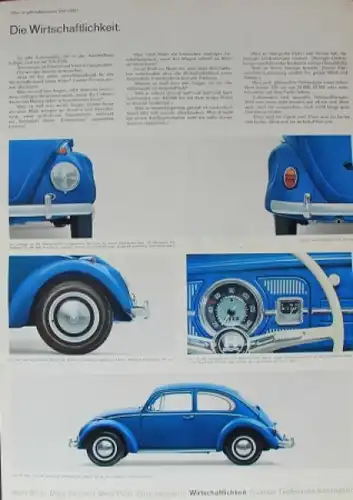 Volkswagen Käfer Modellprogramm 1964 "Was ist neu am VW 1200?" Automobilprospekt (0862)