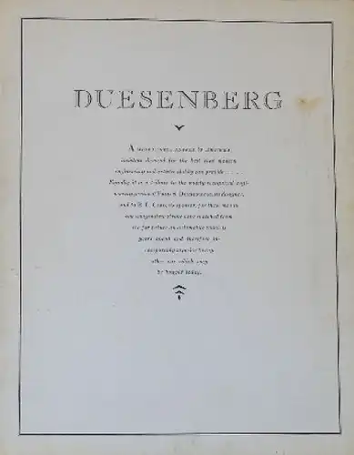 Duesenberg Modellprogramm 1932 Automobilprospekt (0977)