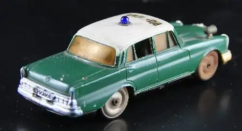 Schuco Micro-Racer Mercedes-Benz 220 Polizei 1965 Metallmodell mit Friktionsantrieb (1370)