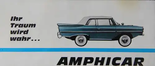 Amphicar Modellprogramm 1963 "Ein Traum wird wahr..." Automobilprospekt (1596)