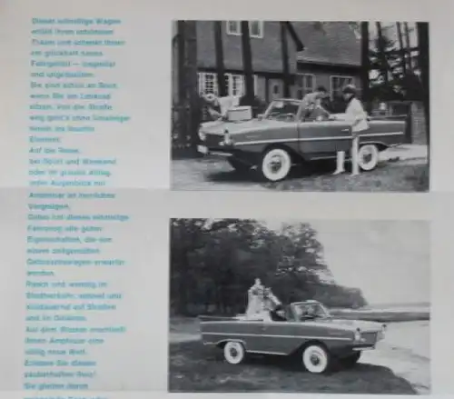 Amphicar Modellprogramm 1963 "Ein Traum wird wahr..." Automobilprospekt (1596)