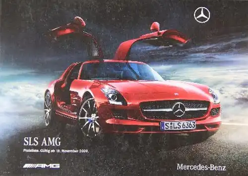 Mercedes-Benz McLaren SLR Modellprogramm Preisliste 2009 Automobilprospekt (1950)