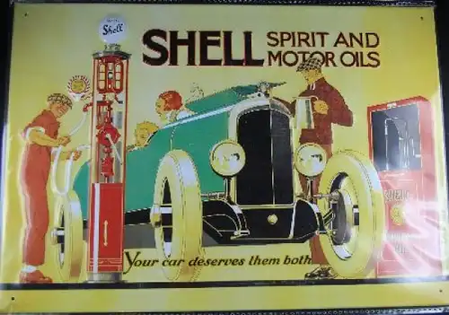 Shell Blechschild 1924 "Spirit and Motoroils" limitierte Edition (2013)