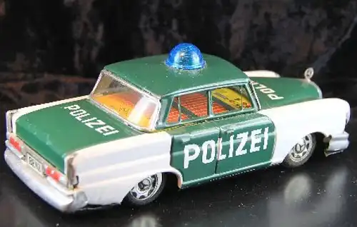 Taiyo Mercedes-Benz 190 Polizei 1965 Blechmodell mit Friktionsantrieb (2066)