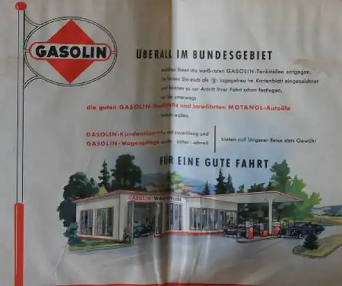 Gasolin Straßenkarte 1958 "Deutschland - Mittlers Bundesgebiet" (2121)