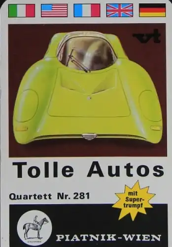 Piatnik & Söhne "Tolle Autos" 1968 Kartenspiel  (2127)