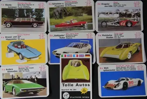 Piatnik & Söhne "Tolle Autos" 1968 Kartenspiel  (2127)