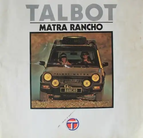 Talbot Rancho Matra  Modellprogramm 1978 Automobilprospekt (2152)